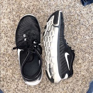Black Nike running shoes